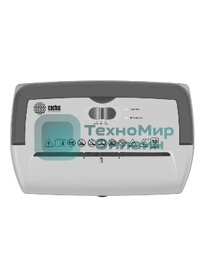 Шредер Cactus CS-SH-C5 белый (секр.P-4) фрагменты 10лист. 21лтр. скрепки скобы пл.карты