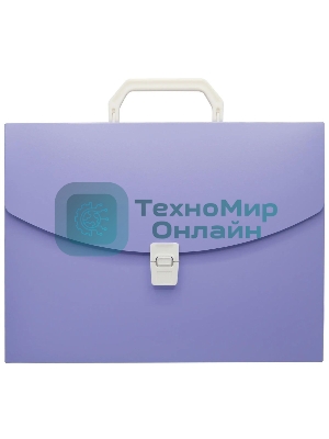 Папка-портфель Бюрократ Pastel PASTPP01VIO 1 отделение, A4, пластик, 0.7мм, фиолетовый