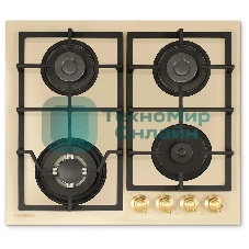 Газовая варочная панель Hyundai HHG 6436 BE бежевый