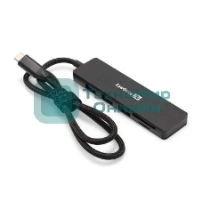 USB-концентратор 4-в-1 ExeGate DUB-2213C/CR (кабель-адаптер USB Type-C --> 2xUSB2.0+ 1xUSB3.0+Card Reader, Plug&Play, черный)