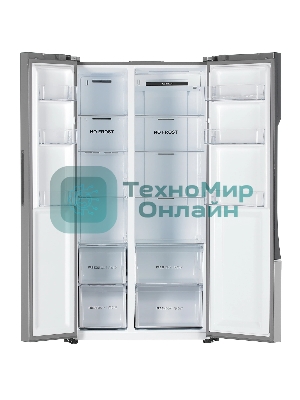 Холодильник Haier HRF-535DM7RU серебристый двухкамерный 337/167л морозилка сбоку, No Frost, Side by Side