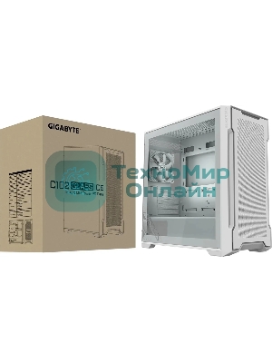 Компьютерный корпус Gigabyte C102W Gb-C102GI белый без БП M-ATX 5x120мм 4x140мм 2xUSB 3.0 audio bott PSU