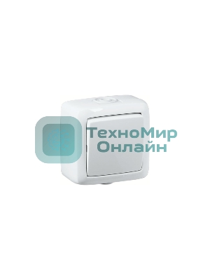 Выключатель одноклавишный наружный белый IP44 10А