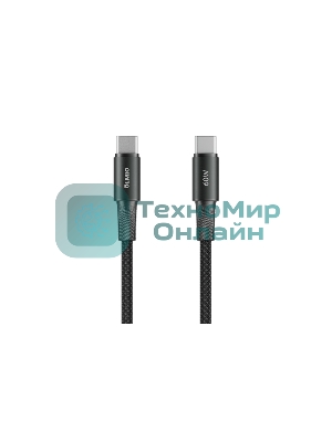 Кабель OLMIO MASTER, Type-C - Type-C, 60W 3A, 1.2м, тканевая оплетка, черный