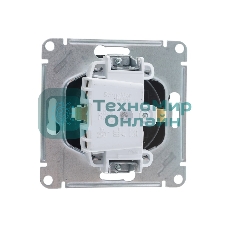 Механизм розетки 1-м СП AtlasDesign с заземл. защ. шторки 16А мокко SchE ATN000645