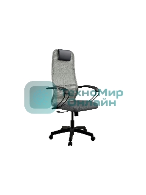 Кресло Метта SU-B-8 светло-серый сиденье светло-серый сетка с подголов. крестов. металл хром