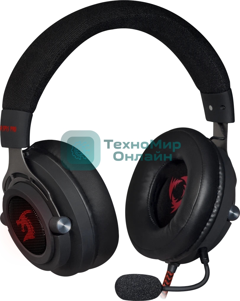 Гарнитура Defender Aspis Pro чёрный, проводная, съёмный микрофон, подсветка