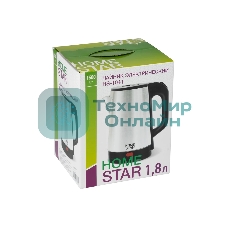 Чайник электрический Homestar HS-1041 1.8 л, 1500 Вт, нержавейка, стальной/черный