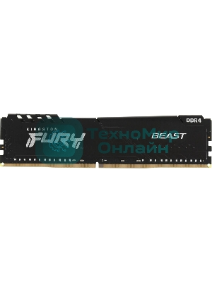 Оперативная память Kingston Fury Beast, DDR4, 16GB (1x16GB), 3200MHz, CL16, DIMM, с радиатором, черный