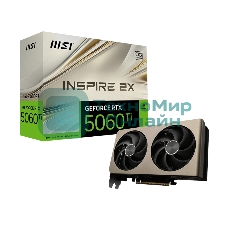 Видеокарта MSI RTX 5060 Ti 16G INSPIRE 2X, NVIDIA RTX 5060 Ti, 16 ГБ GDDR7, 128 бит, PCI-e 5.0, 1xHDMI, 3xDP, 2587 МГц