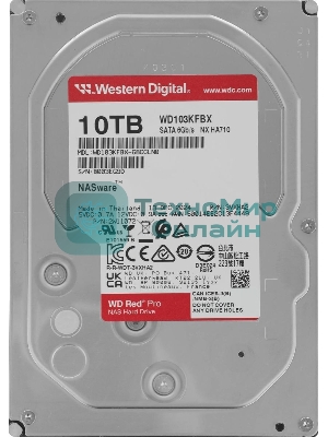 Жесткий диск Western Digital SATA-III 10Tb WD103KFBX Red Pro (7200rpm) 512Mb 3.5