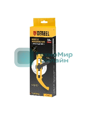 Рулетка геодезическая Denzel 30 м х 13 мм, открытый корпус, металлическая лента