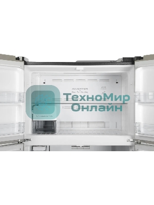 Холодильник Hitachi R-W660PUC7X GC шампань стекло двухкамерный 396/144л морозилка сверху, No Frost, Side by Side