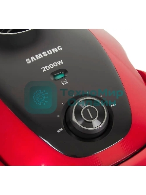 Пылесос Samsung VC20M257AWR красный, 460/2000 Вт, уборка сухая, пылесборник мешок 2.5 л