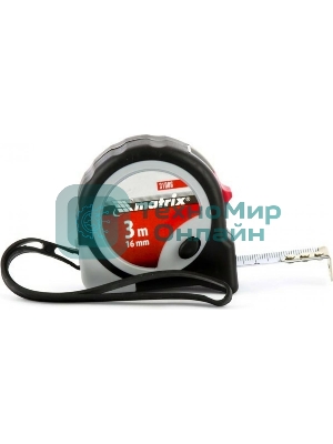 Рулетка Matrix Continuous fixation, 3 м х 16 мм, двухкомпонентный корпус, плавная фиксация