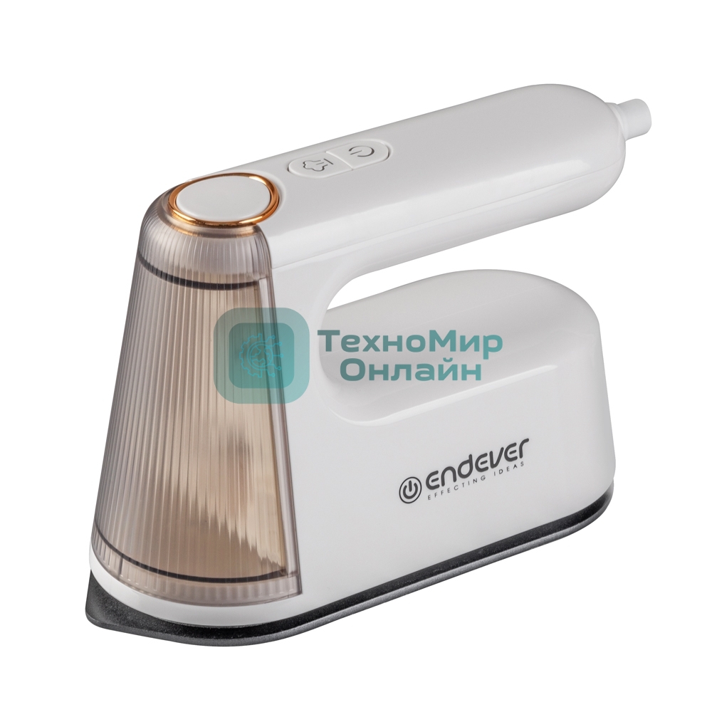 Отпариватель для одежды компактный Endever Odyssey Q-459, белый, мощность 1300 Вт, производительность пара 25 г/мин, емкость бака 0,1л