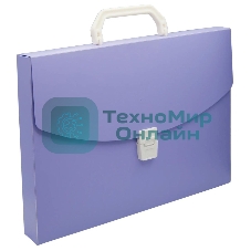 Папка-портфель Бюрократ Pastel PASTPP01VIO 1 отделение, A4, пластик, 0.7мм, фиолетовый