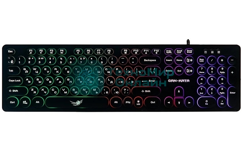 Клавиатура проводная Dialog Gan-Kata KGK-16U BLACK - игровая с RGb-подсветкой, USB, черная