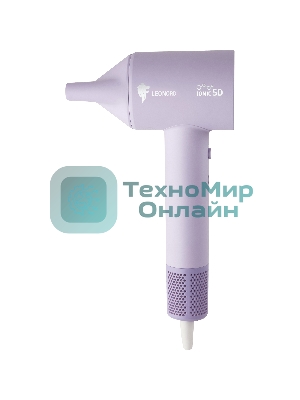 Фен LEONORD LE-1222 фиолетовый, 1800 Вт, ионизация