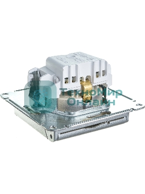 Механизм розетки 1-м СП AtlasDesign 16А IP20 с заземл. защ. шторки с крышкой алюм.