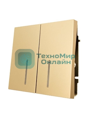 Выключатель LEZARD 704-3688-112QC 2-кл. с индик. СП ZIMA IP20 10А безвинт. зажим, зол.