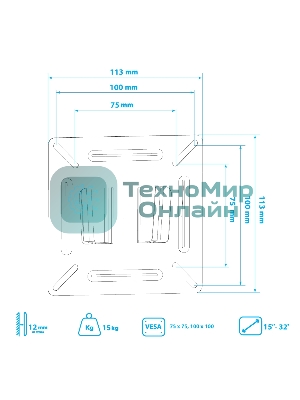 Кронштейн Arm media LCD-01 черный, 15-32