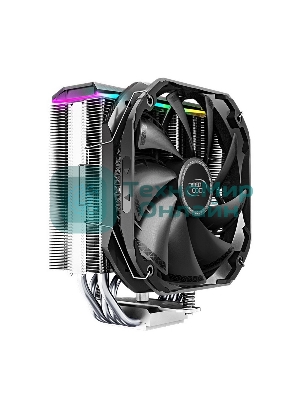 Кулер для процессора DEEPCOOL AS500 черный, 140 мм, алюминий/медь, 1200 об/мин, 26 дБ, 4 pin, 220 Вт, 164 мм