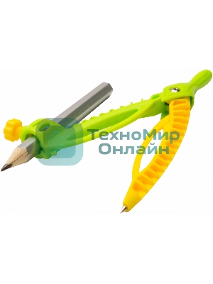 Готовальня Silwerhof Daily, корпус зеленый, пластик, 12 см с гнездом для карандаша, в комплекте: карандаш