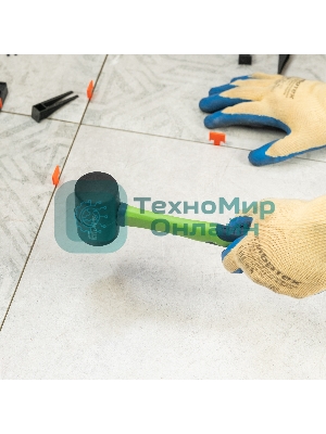 Киянка резиновая Сибртех 225г, черная резина, фибергласовая рукоятка