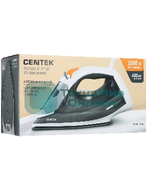 Утюг Centek CT-3301 белый/серый, 2800 Вт, 50 г/мин, 190 г/мин, 600 мл