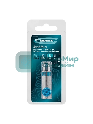 Бита Gross PH1х50мм, сталь S2, шестигр., 2 шт.