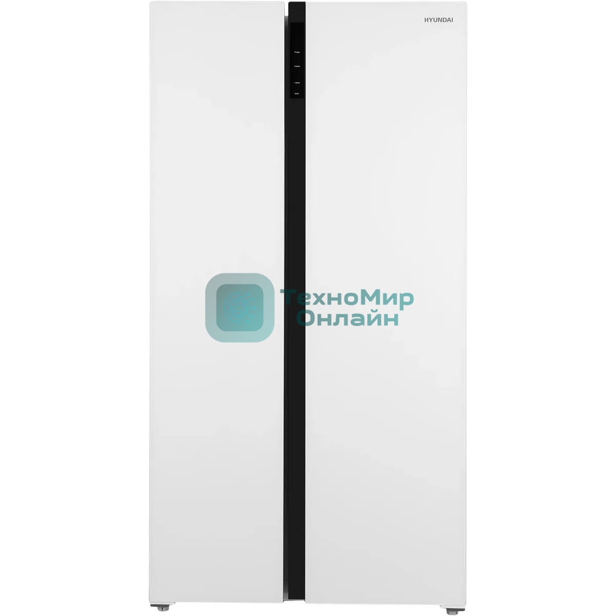 Холодильник Hyundai CS5003F белое стекло двухкамерный 331/165л морозилка сбоку, No Frost, Side by Side
