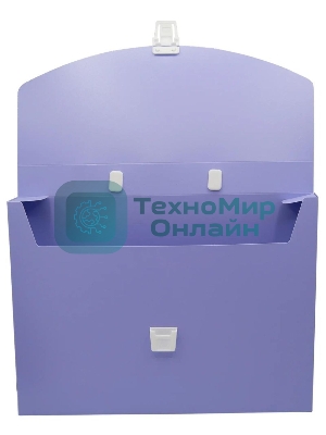 Папка-портфель Бюрократ Pastel PASTPP01VIO 1 отделение, A4, пластик, 0.7мм, фиолетовый