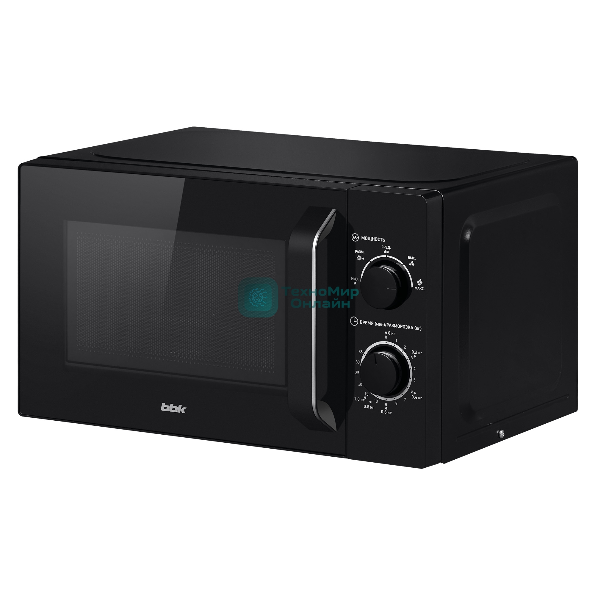 Микроволновая печь BBK 20MWS-760M/B черный, 20 л, 700 Вт, переключатели - поворотный мехинизм