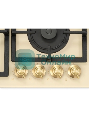 Газовая варочная панель Hyundai HHG 6436 BE бежевый