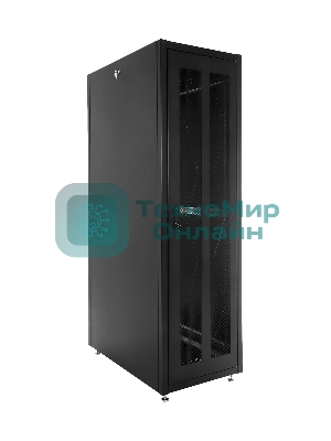 Шкаф серверный напольный ЦМО ШТК-Э, IP20, 48U, 2254х600х1000 мм (ВхШхГ), дверь: перфорация, боковая панель: сплошная, разборный, черный