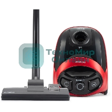 Пылесос Hyundai HYV-B1570 красный/черный, 250/1800 Вт, уборка сухая, пылесборник мешок, 1.5 л (в компл.:1мешок)