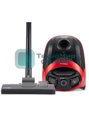 Пылесос Hyundai HYV-B1570 красный/черный, 250/1800 Вт, уборка сухая, пылесборник мешок, 1.5 л (в компл.:1мешок)
