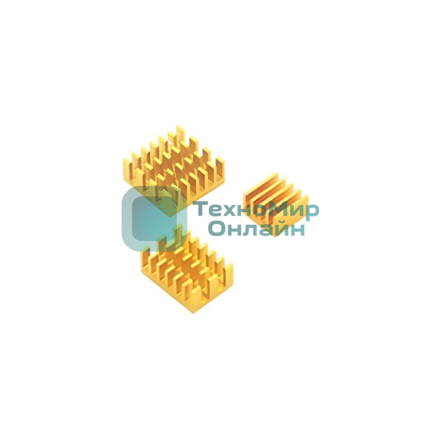 Набор радиаторов ACD RA539 Gold 3 in 1 Heat Sink Set Aluminum for Raspberry Pi 4B