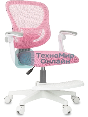 Кресло детское Бюрократ BuroKIDS 3 розовый Velvet 36, крестов. пластик