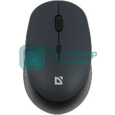 Мышь беспроводная Defender Auris MB-027 серый, 1600 dpi, радиоканал, USB, кнопки - 4