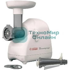 Мясорубка электрическая Белвар КЭМ-П2У-302-10 белый, 1500 Вт, 0.4 кг/мин, реверс, защита от перегрузки, насадки - 5