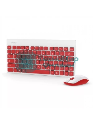 Комплект клавиатура+мышь Smartbuy 220349AG беспроводной, USB, 1600 DPI, белый/красный