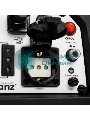 Генератор инверторный Kranz KR1200I, 1,2кВт, 230В, 2л, закрытый корпус, ручной старт