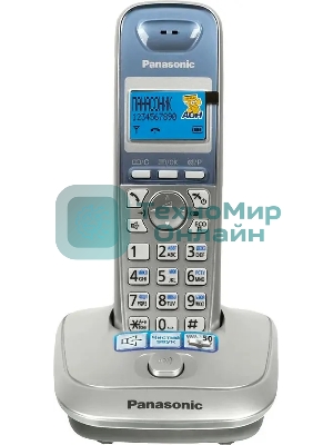 Телефон беспроводной (DECT) Panasonic KX-TG2511RUS (серебристый) АОН, Caller ID,спикерфон на трубке,переход в Эко режим одним нажатием