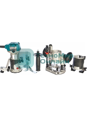 Фрезеры Makita RT0700CX2 Фрезер кромочный,710Вт,10000-30000об\м,цанга-6-8мм,1.8кг,сум,прям направляющая,погруж и накл подошвы