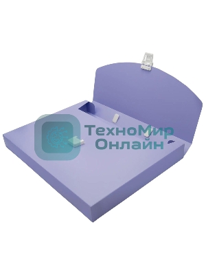 Папка-портфель Бюрократ Pastel PASTPP01VIO 1 отделение, A4, пластик, 0.7мм, фиолетовый