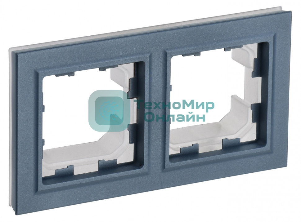 Рамка 2-местная IEK BRITE РУ-2-БрМ-44 IP44 маренго