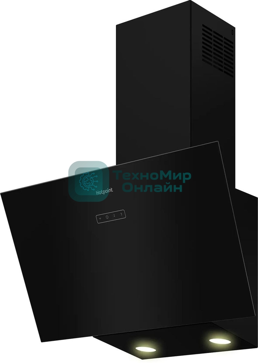 Вытяжка каминная Hotpoint HPHV 63LT BL, кнопочное управление, Черный