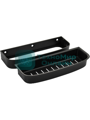 Полочка прямая из высокопрочного АБС пластика, ЧЕРНАЯ матовая, с вкладышем черного цвета BRIMIX 5676